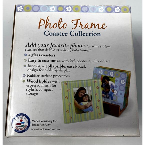 Photo Frame Coaster Collection Set of 4 Photo Coasters New in Box - Picture 2 of 7